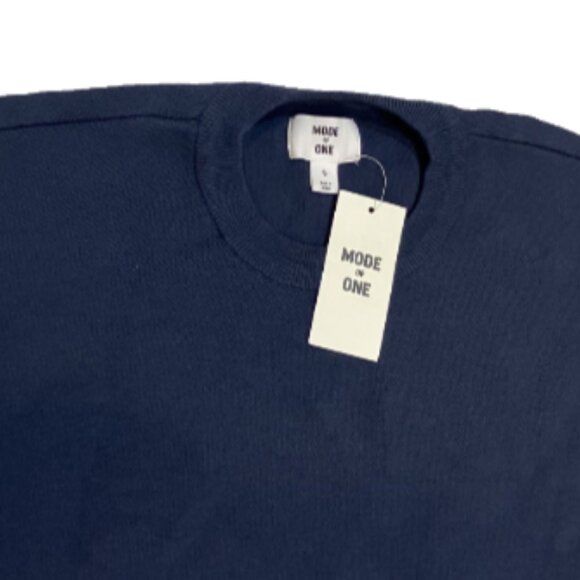 Mode of One Men's Regular-Fit Crewneck Sweater Caspian Waters Size Small - Picture 6 of 7